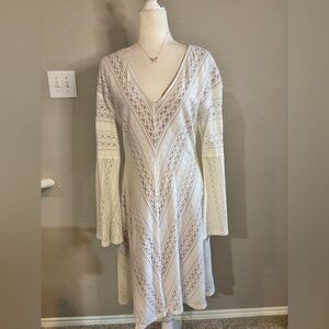 NWT - BCBG Ivory Lace Long Sleeve Dress